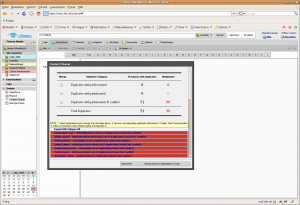 Das Contact Cleaner Zimlet bei der Arbeit